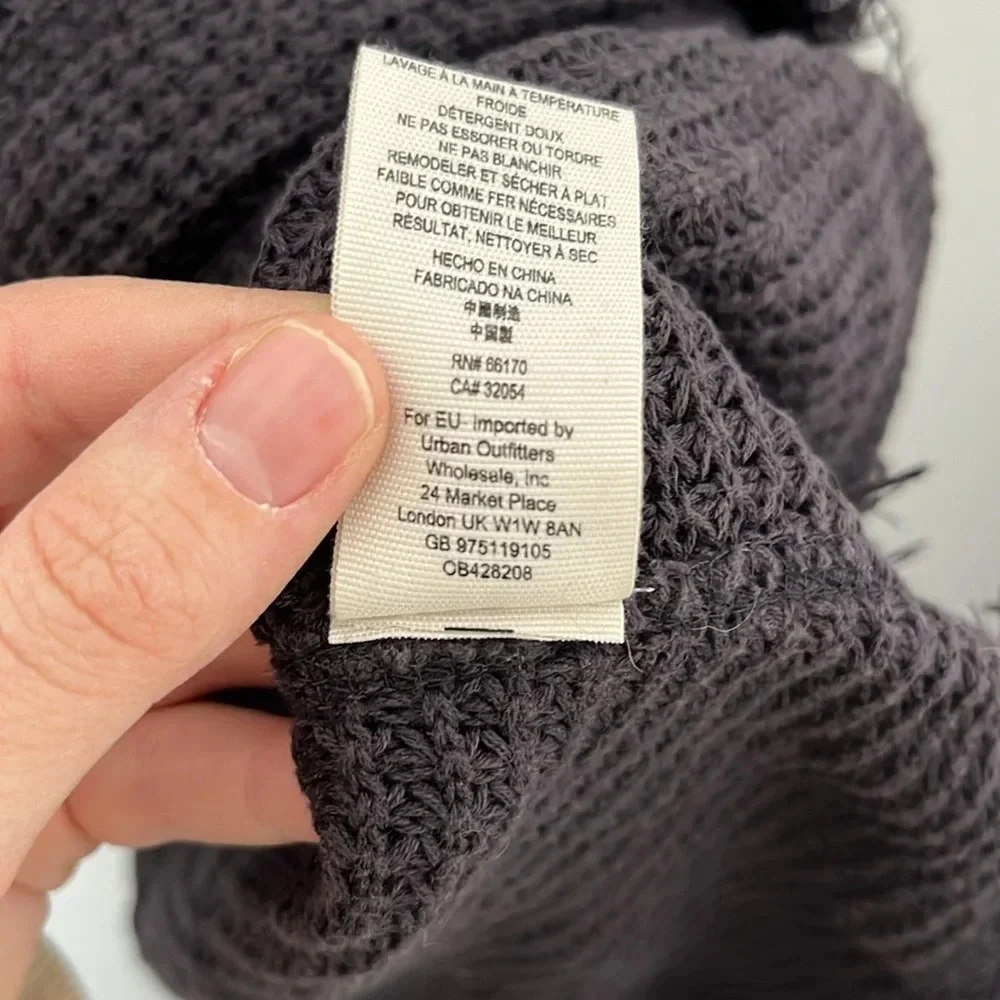 Free People Moonshine Cold Shoulder Knit Charcoal Grey Sweater - Picture 7 of 8